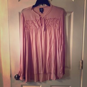 Pink Blouse w/ Lace Detail